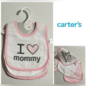 🆕CARTER’S - NWT - 3PK - INFANT GIRLS BIBS